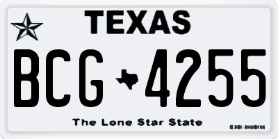 TX license plate BCG4255