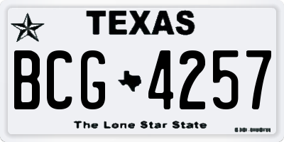 TX license plate BCG4257