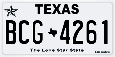 TX license plate BCG4261