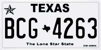 TX license plate BCG4263