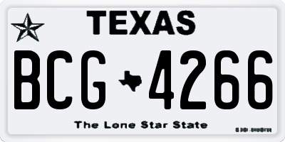 TX license plate BCG4266