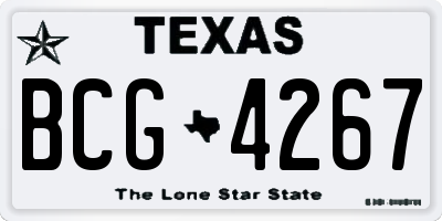 TX license plate BCG4267