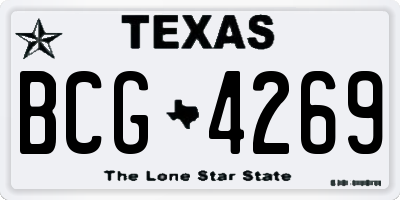 TX license plate BCG4269