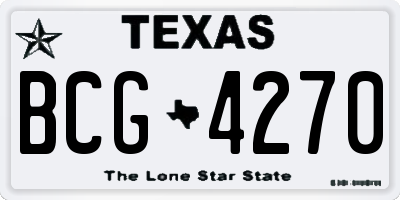 TX license plate BCG4270