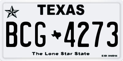 TX license plate BCG4273