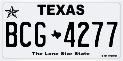 TX license plate BCG4277
