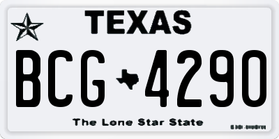 TX license plate BCG4290