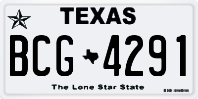 TX license plate BCG4291