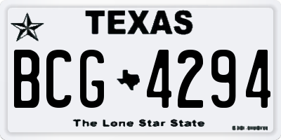 TX license plate BCG4294