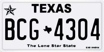 TX license plate BCG4304