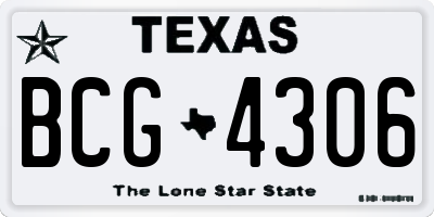 TX license plate BCG4306
