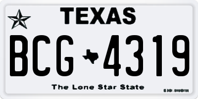 TX license plate BCG4319