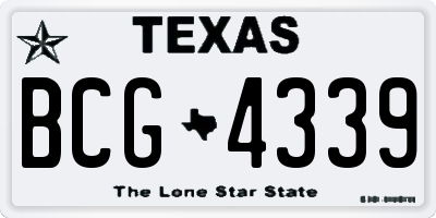 TX license plate BCG4339