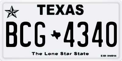 TX license plate BCG4340