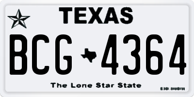 TX license plate BCG4364