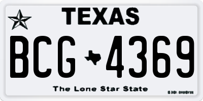 TX license plate BCG4369