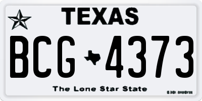 TX license plate BCG4373