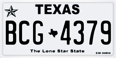 TX license plate BCG4379