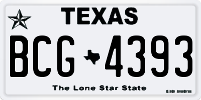 TX license plate BCG4393