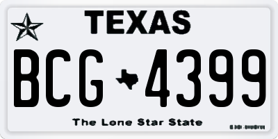 TX license plate BCG4399