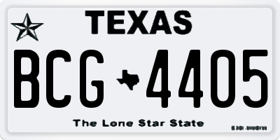 TX license plate BCG4405