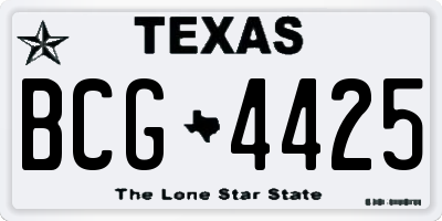 TX license plate BCG4425