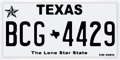 TX license plate BCG4429