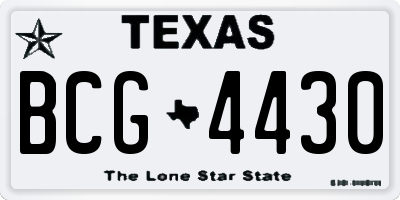 TX license plate BCG4430