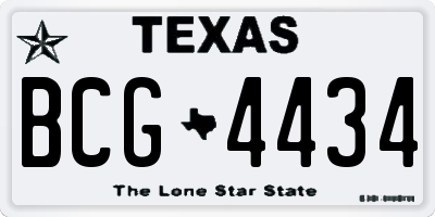 TX license plate BCG4434