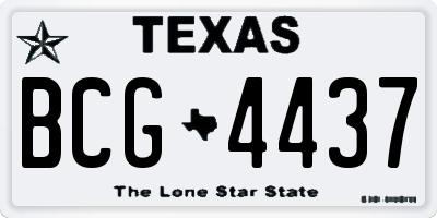 TX license plate BCG4437