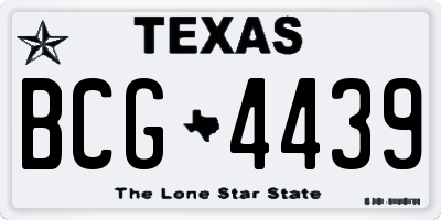 TX license plate BCG4439