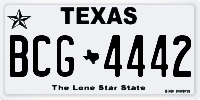TX license plate BCG4442