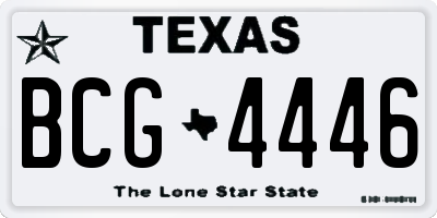 TX license plate BCG4446