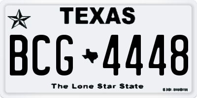 TX license plate BCG4448