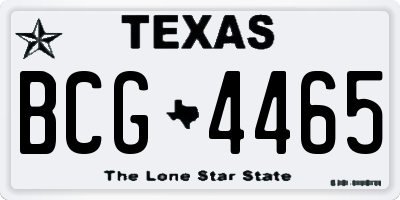 TX license plate BCG4465