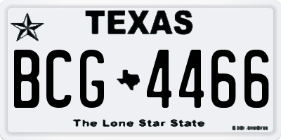 TX license plate BCG4466