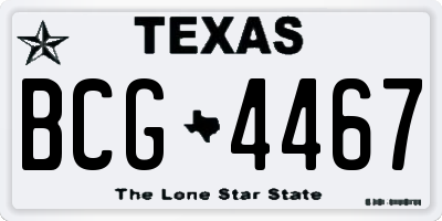 TX license plate BCG4467