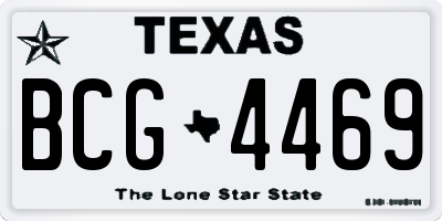 TX license plate BCG4469