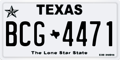 TX license plate BCG4471