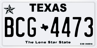 TX license plate BCG4473