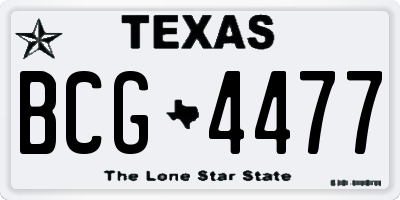 TX license plate BCG4477