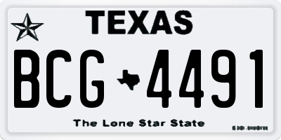 TX license plate BCG4491