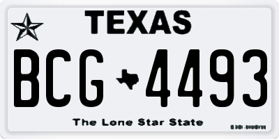 TX license plate BCG4493