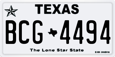 TX license plate BCG4494