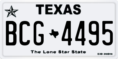 TX license plate BCG4495