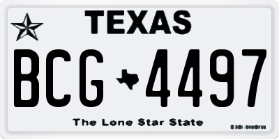 TX license plate BCG4497