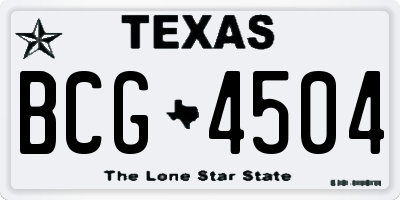 TX license plate BCG4504