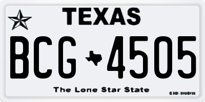TX license plate BCG4505
