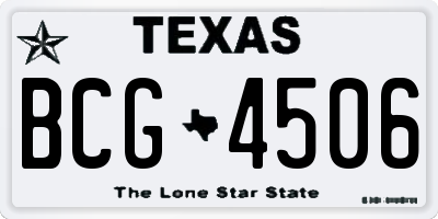 TX license plate BCG4506