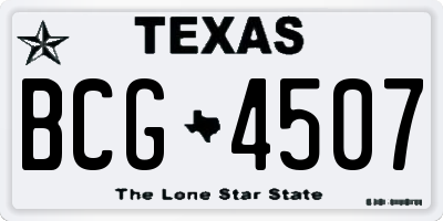 TX license plate BCG4507